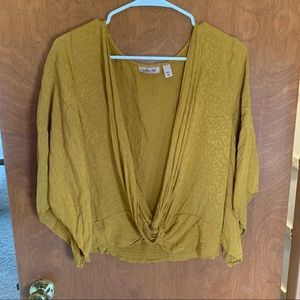 Willow & Root Cheetah Print Knot Front Top